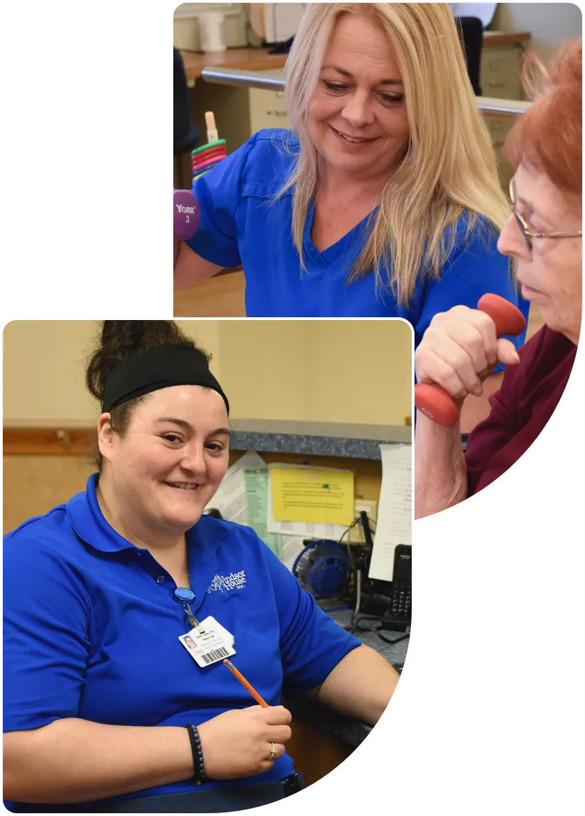 windsor-house-senior-healthcare-nursing Nurse helping an elderly woman